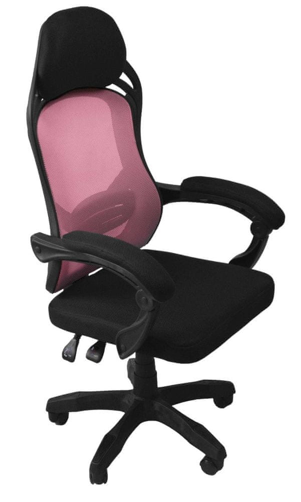 Topeshop Otočná kancelárska stolička Oscar čierno-ružová
