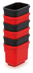 Prosperplast Sada úložných boxů 6 ks TITANIO 11 x 7,5 x 26,3 cm černo-červená
