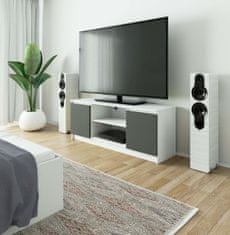 Akord TV stolík Beron 140 cm biely/grafitovo sivý