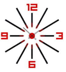 ModernClock 3D nalepovacie hodiny Big Sheen čierno-červené