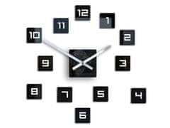 ModernClock 3D nalepovacie hodiny Cube čierne
