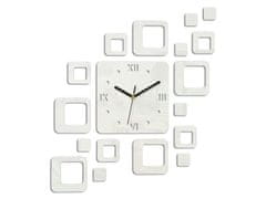 ModernClock 3D nalepovacie hodiny Roman Quadrat biele