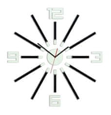 ModernClock 3D nalepovacie hodiny Sheen čierno-biele