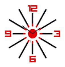 ModernClock 3D nalepovacie hodiny Sheen čierno-červené