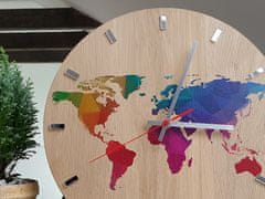 ModernClock Nástenné hodiny World Wood hnedé