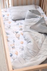 Sensillo obliečka bavlnená deluxe na detský matrac 120x60, jelenček, - biela