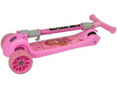 Lean-toys Trojkolka kolobežka Svietiace kolesá Ružová