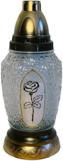 Sviečka sklo lampa L-320 - 80 (85) g mix ruža/krížik