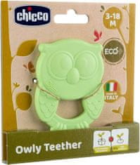Chicco Hryzátko Eco+ Sova Owly zelená 3m+