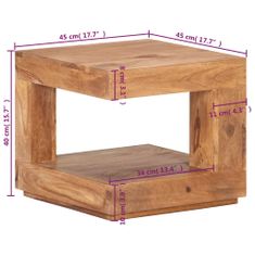 Vidaxl Konferenčný stolík 45x45x40 cm masívne akáciové drevo