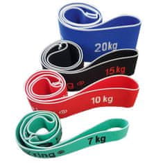 Sveltus Sveltus posilňovacie gumy na cvičenie - balenie po 4 kusoch (7, 10, 15, 20 kg) OSFA