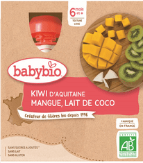 Babybio kivi mango kokos 4x90 g