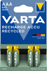 VARTA Nabíjacie batérie Recycled 4 AAA 800 mAh R2U 56813101404