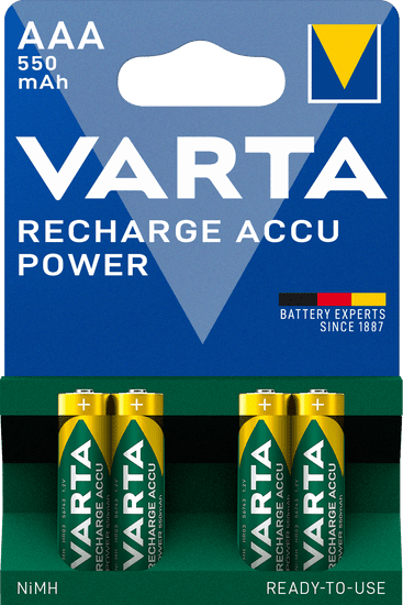 VARTA Nabíjacie batérie Power 4 AAA 550 mAh R2U 56743101404