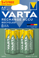 Nabíjacie batérie Recycled 5+1 AA 2100 mAh R2U 56816101476