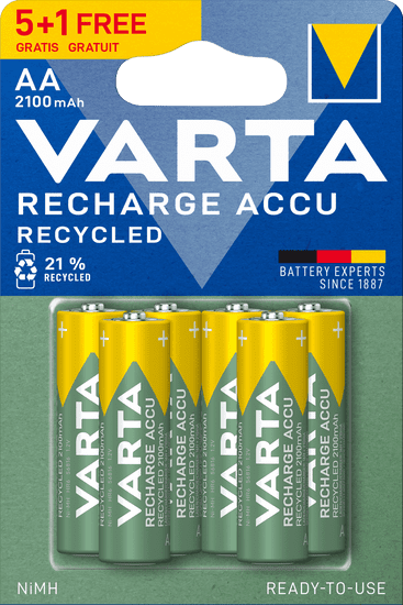 VARTA Nabíjacie batérie Recycled 5+1 AA 2100 mAh R2U 56816101476