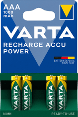 VARTA Nabíjacie batérie Power 4 AAA 1000 mAh R2U 5703301404