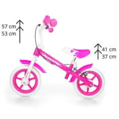 MILLY MALLY Detský bicykel Dragon s brzdou ružový