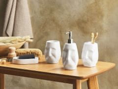 Beliani 4-dielna keramická súprava kúpeľňových doplnkov biela BARINAS