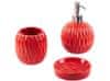3-dielna keramická súprava kúpeľňových doplnkov červená BELEM