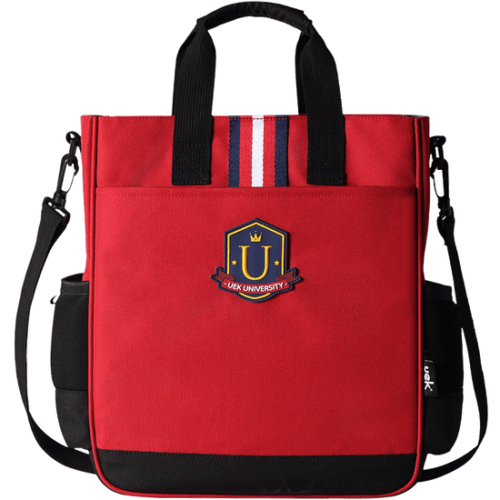 Klarion Retro červeno-čiernaškolská taška Dolores do ruky alebo na plece
