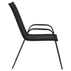 Vidaxl Stohovateľné záhradné stoličky, 2 ks, čierny plastový textilén