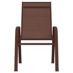 Petromila vidaXL Stohovateľné záhradné stoličky 2 ks hnedé textilénová látka