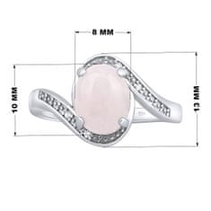 Silvego Strieborný prsteň s prírodným ruženínom JST14809RO (Obvod 56 mm)