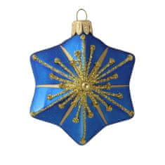 Decor By Glassor Modrá hviezdička so zlatým posypom