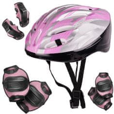 Ikonka Chrániče prilby na bicykel lyže nastaviteľné ružové