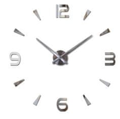 Ikonka Nástenné hodiny veľké 80-120cm strieborné 4 číslice