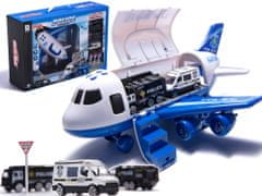 WOWO Kompletný set - Transportné lietadlo a 3 policajné autá pre deti