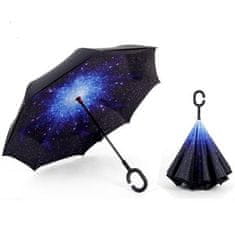 Ikonka Obojstranný skladací dáždnik galaxy