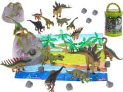 Ikonka Figúrky dinosaurov 7ks + podložka a príslušenstvo