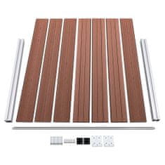 Vidaxl Sada plotových panelov WPC 353x146 cm hnedá