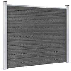 Vidaxl Sada plotových panelov WPC 353x146 cm čierna