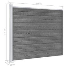 Vidaxl Plotový panel WPC 175x146 cm sivý