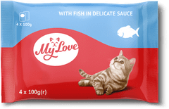 My Love Kapsičky pre mačky s rybou v jemnej omáčke 4x100 g
