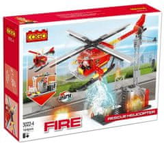 Cogo stavebnica Hasiči - Požární vrtulník zásah u požáru 2v1 164 dielov