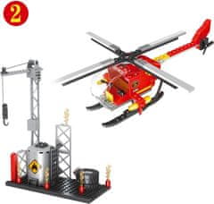Cogo stavebnica Hasiči - Požární vrtulník zásah u požáru 2v1 164 dielov