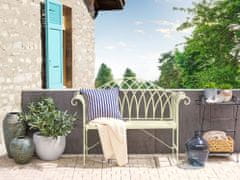 Beliani Kovová záhradná lavička 130 cm svetlozelená MILAZZO