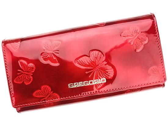 Gregorio Luxusná dámska peňaženka Butterfly, červená
