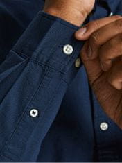 Jack&Jones Plus Pánska košeľa JJEOXFORD Slim Fit 12190444 Navy Blazer (Veľkosť 4XL)