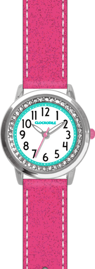 CLOCKODILE Ružové trblietavé dievčenské hodinky SPARKLE