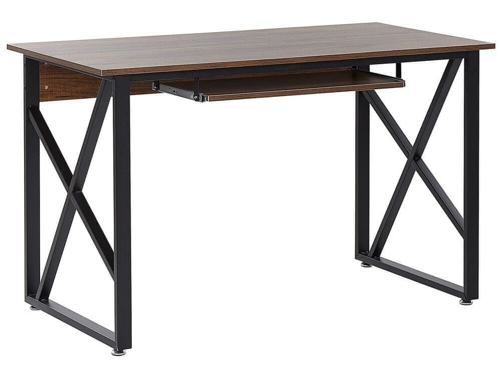 Beliani Písací stôl 120 x 60 cm tmavé drevo DARBY