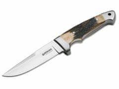 Böker Manufaktur 121586 Vollintegral 2.0 Stag lovecký nôž 11,8 cm, paroh, kožené puzdro