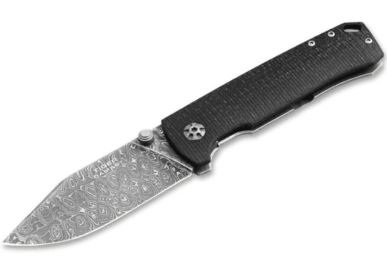 Böker Manufaktur 111103DAM Tiger-Damascus vreckový nôž 8,5 cm, damašek, čierna, Micarta
