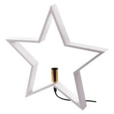 EMOS Svietnik na žiarovku ZY2214 Svícen na žárovku E14 dřevěný bílý, hvězda, 48cm, vnitřní