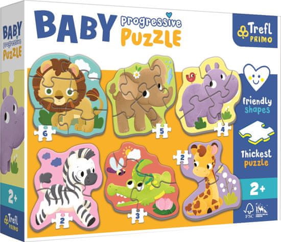 Trefl Baby puzzle Safari 6v1 (2-6 dielikov)