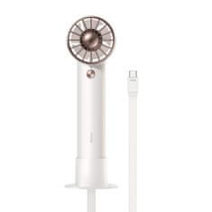 BASEUS Flyer Turbine ručný / stolný ventilátor + kábel USB / USB-C, biely
